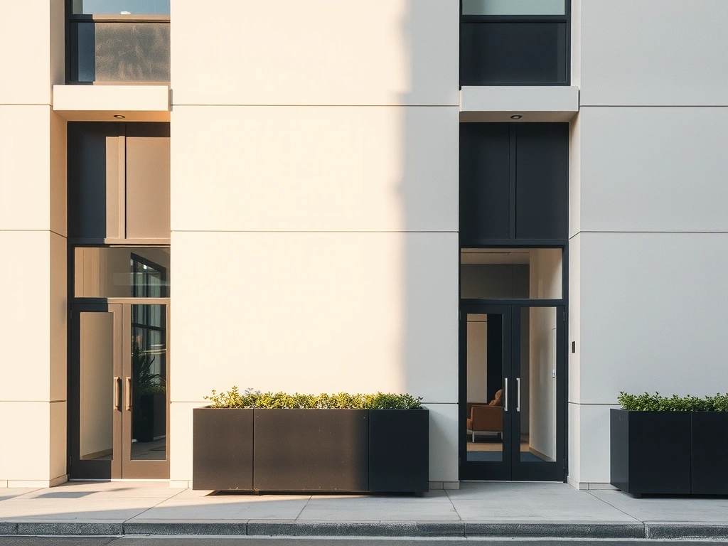 UXZivo ofisinin dış cephesi, Antalya'da modern bir iş binası.